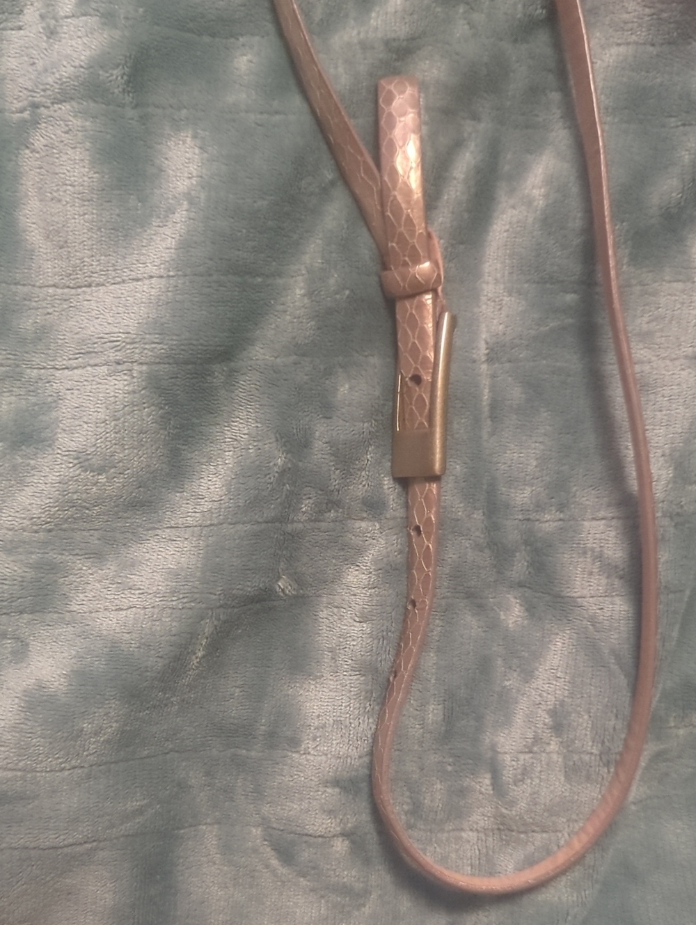 73-Gold Brown Women's Braided Leather Lanyard Necklace. Small size. Pre-loved